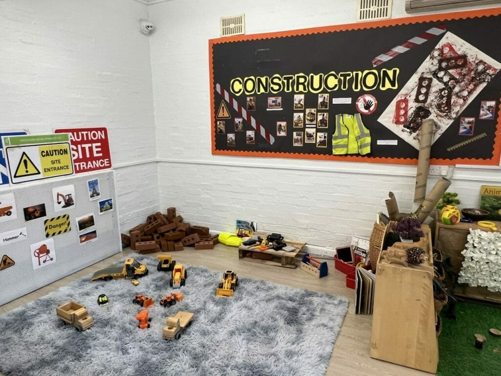 construction guides for kids in nursery room